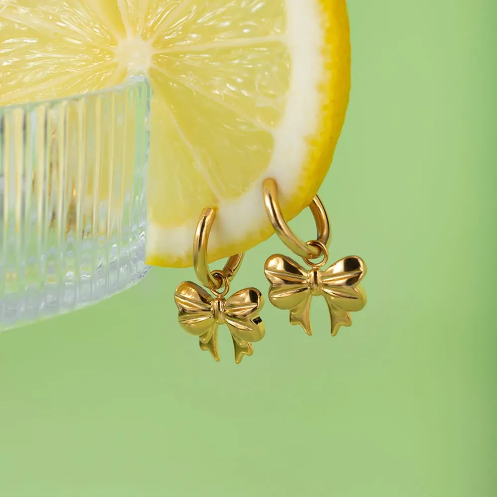 Gold-Plated Bow Earrings